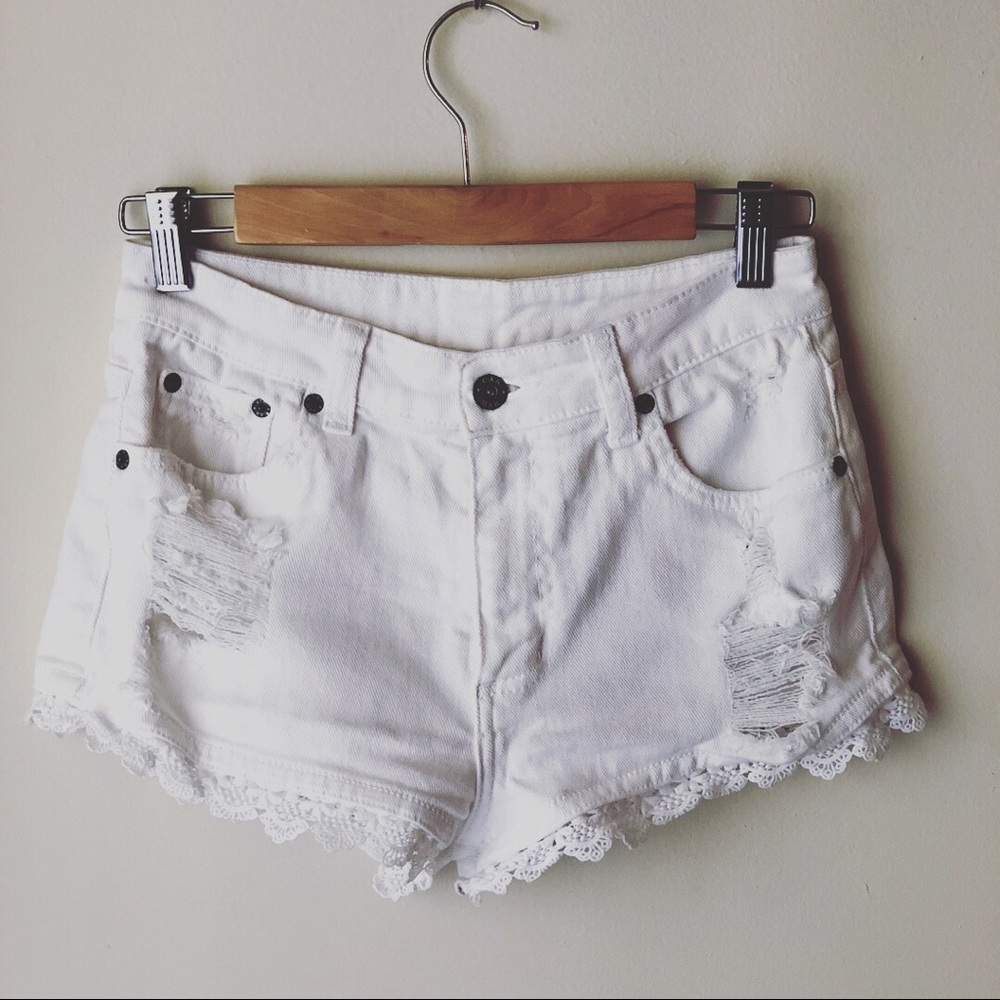 White Denim shorts